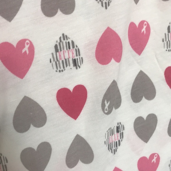 Elle Breast Cancer Awareness Hearts Pajama Pants Size M - Picture 8 of 9